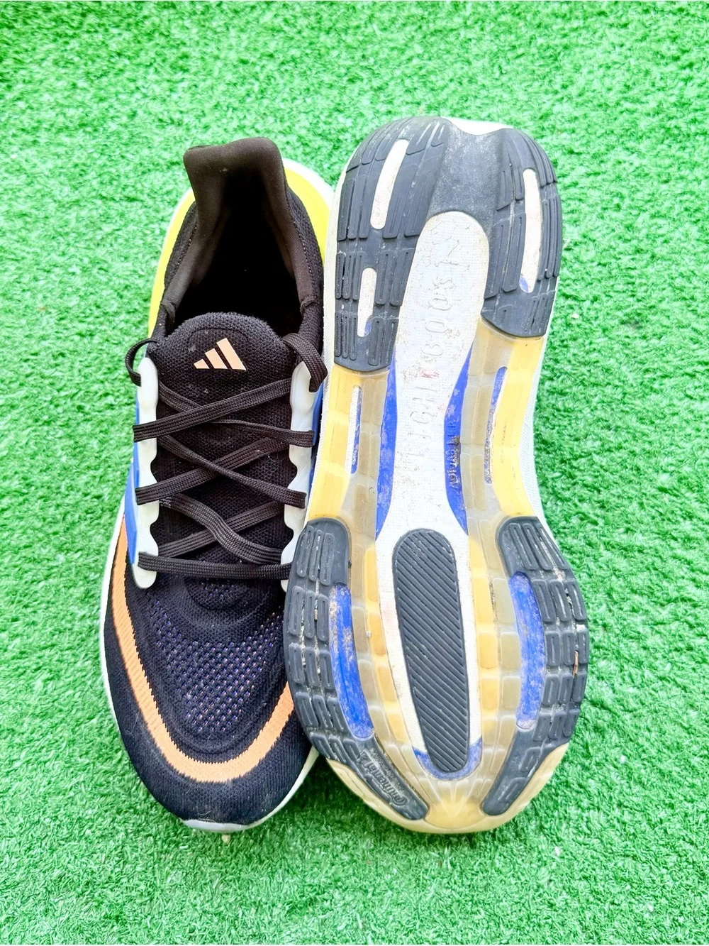 Adidas Ultraboost Light Core Black Lucid Blue Yellow Men's US 10.5 HP9204